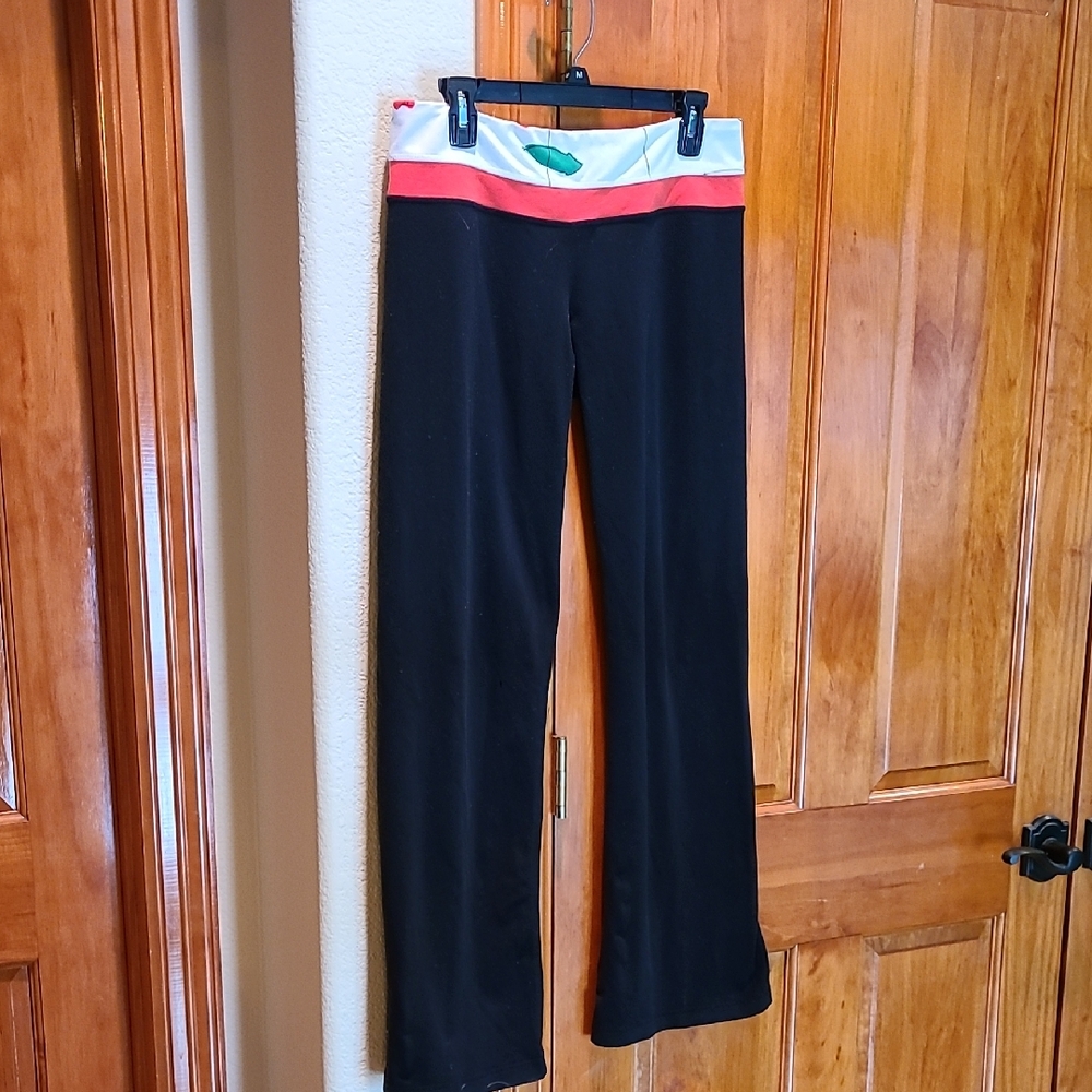 Lululemon Yoga Pants Black with Colorful Waistband Size M